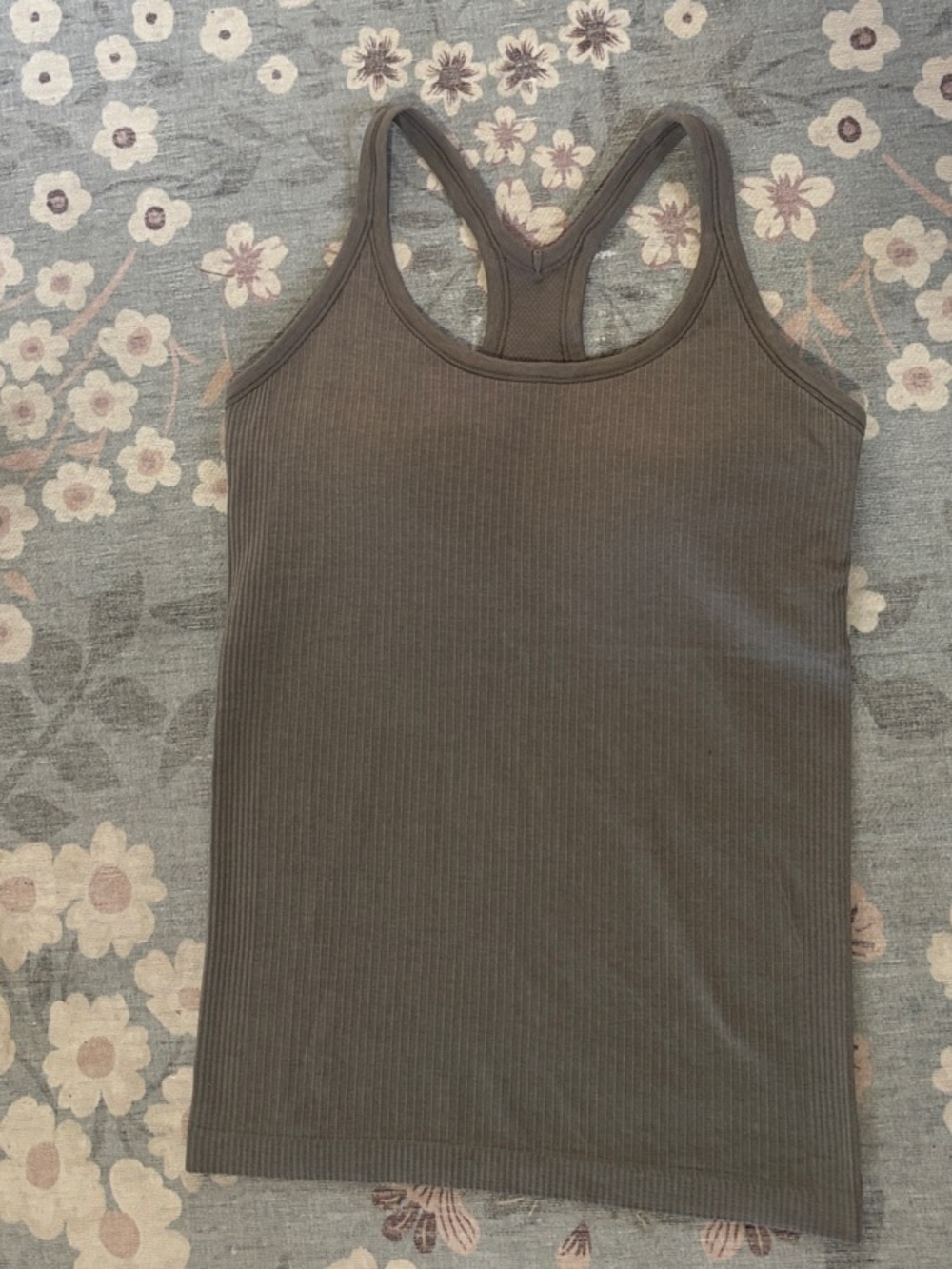 lululemon ebb to street ribbed tank in newly released color-cypress forest